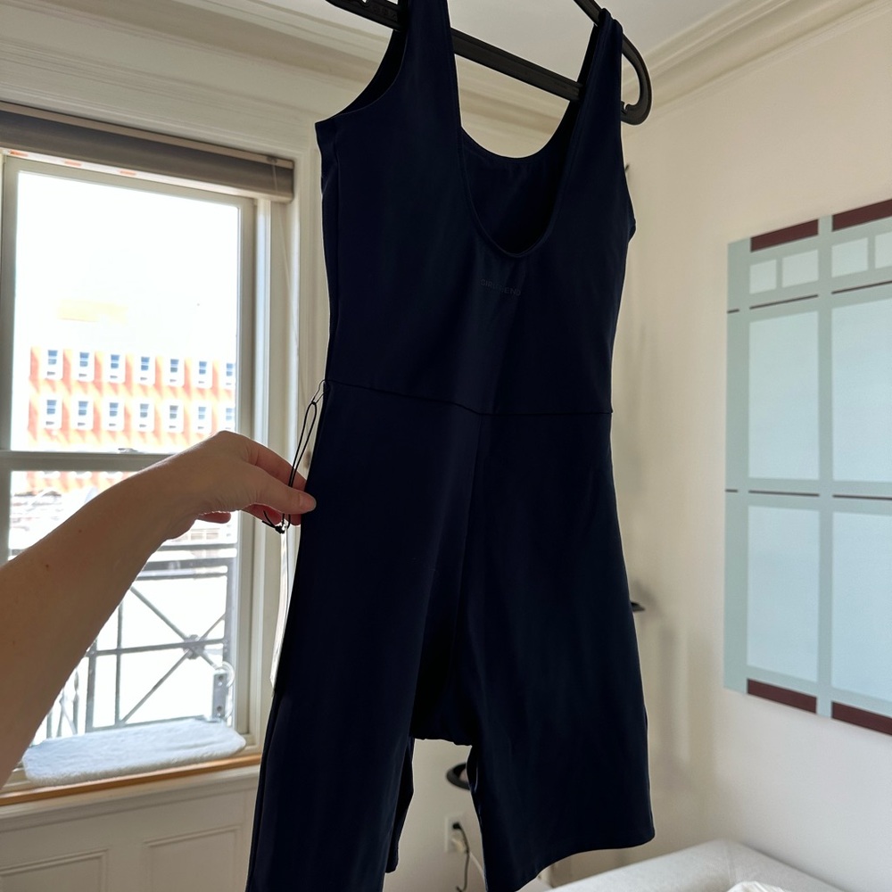 Girlfriend Collective Navy Sleeveless Unitard
